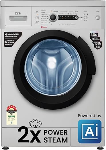 IFB 6 Kg 5 Star with 2X Power Steam, AI Powered, Fully Automatic Front Load Washing Machine (DIVA AQUA GBS 6010, In-built Heater, Grey)