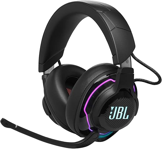 JBL Quantum 910 Wireless Over Ear Gaming Headset with Mic, ANC, 50mm Neodymium Drivers, Spatial Audio, Integrated Head Tracking, 39H Playtime, Low Latency, Boom Mic, 2.4GHz Wireless Dongle (Black)