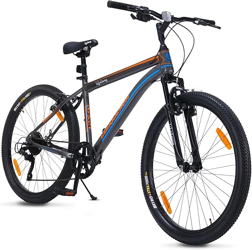 Lifelong Cycle for Men&Women - 26 Inch MTB Cycle Multi Speed 7- Speed Bicycle - V Brake Cycle - Front Suspension Fork - Mountain Bike Ideal for 13+ Years + Adults Upto Height 5.2"(Black),Standard