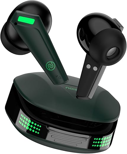 Noise Buds Combat Z in-Ear Truly Wireless Gaming Earbuds with 35ms Low Latency, 50H of Playtime, Instacharge(10 min=120 min),10mm Driver,BT v5.3(Camo Green)