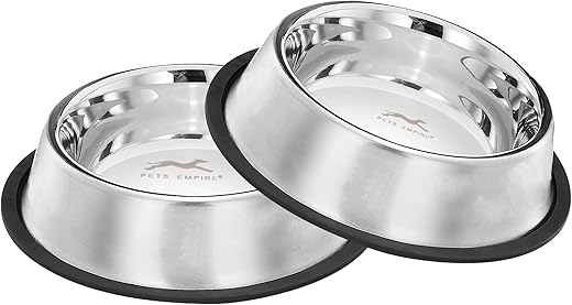 Pets Empire Stainless Steel Dog Bowl, Dog Food Bowl, Dog Feeding Bowl, Medium (Set of 2 x 700ml)