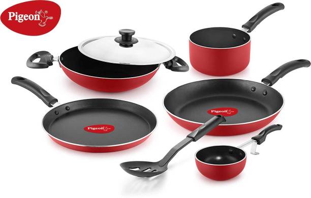 Pigeon Favourite Gift Non-Stick Coated Cookware Set  (Aluminium, 7 - Piece)