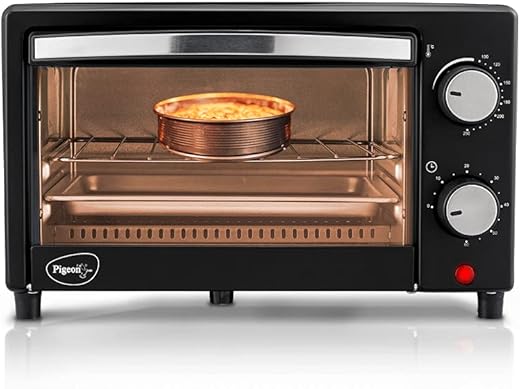 Pigeon Oven Toaster Grill 9 Liters OTG without Rotisserie for Oven Toaster and Grill for grilling and baking Cakes (Grey)