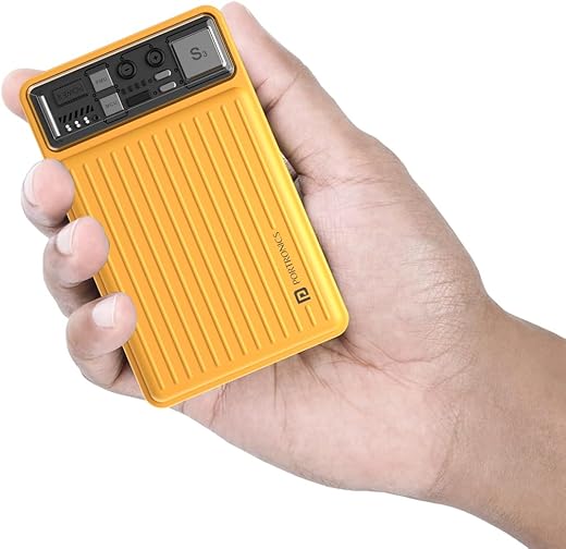 Portronics Luxcell Mini 10K Advanced 10000 mAh Smallest Power Bank with 22.5W Max Output, LED Indicator, Mach USB-A Output, Type C PD Output, Type C Input, Wake Up Button(Yellow)