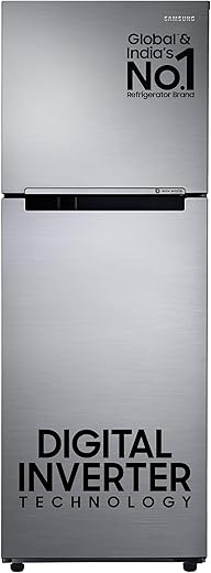 Samsung 236 L, 3 Star, Digital Inverter, Frost Free Double Door Refrigerator (RT28C3053S8/HL, Silver, Elegant Inox, 2024 Model)