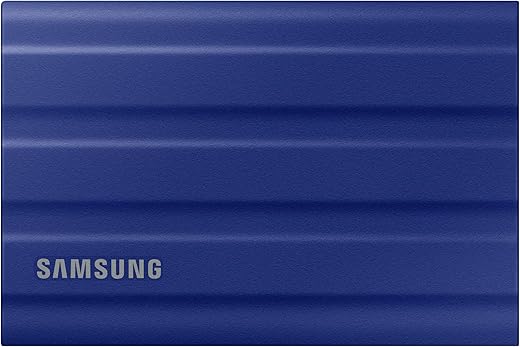 Samsung T7 Shield Portable SSD 1TB USB 3.2 Gen2 External SSD, Up to 1,050MB/s, Rugged, IP65 Water & Dust Resistant, for Photographers, Content Creators and Gaming, Mac Compatible, MU-PE1T0R, Blue