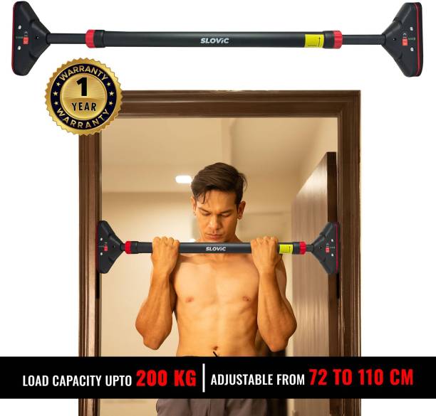 SLOVIC Pull-Up Bar for Home Workout | Non-Slip Carbon Steel Bar (Load Capacity: 200 Kg) Pull-up Bar  (Black, Red)