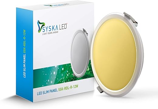 SYSKA (RDL-R-12W 3000K Yellow, Cool Day Light, Polycarbonate Led Slim Downlight