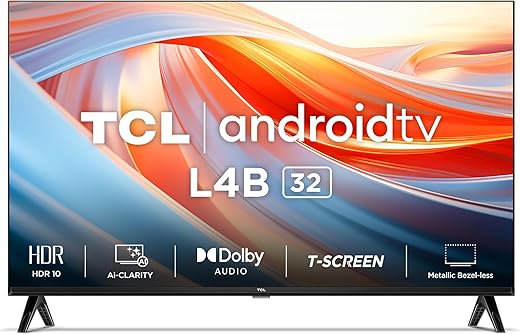 TCL 80.04 cm (32 inches) Metallic Bezel-Less HD Ready Smart Android LED TV 32L4B (Black)