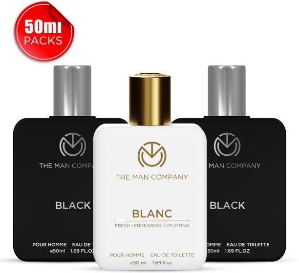 THE MAN COMPANY Iconic Perfumes, Black and Blanc EDT 3 x 50ml | Long-Lasting Fragrance Eau de Toilette - 150 ml  (For Men)