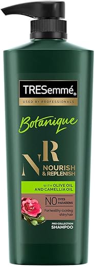 TRESemme Botanique Nourish & Replenish Shampoo 580 ml|| With Olive & Camellia Oil for Frizz Control & Hair Growth|| Paraben Free|| Smoothens Dry Hair