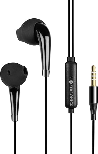 Zebronics Zeb-Calyx Wired in Ear Earphones with Mic (Black)