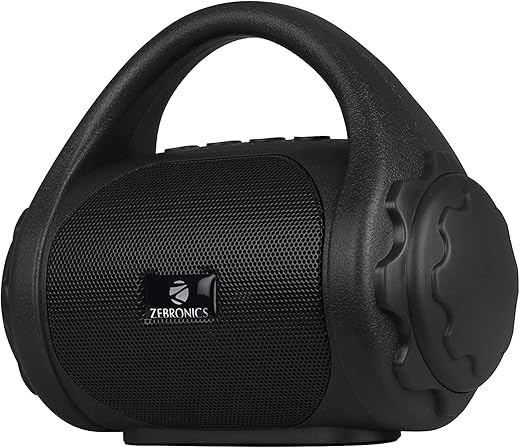 Zebronics ZEB-COUNTY 3W Wireless Bluetooth Portable Speaker With Supporting Carry Handle, USB, SD Card, AUX, FM & Call Function. (Black)
