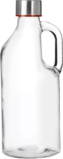 Amazon Brand - Solimo Silica Glass Milk Bottle, 1 Litre (Transparent)