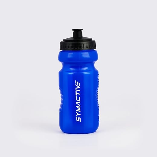 Amazon Brand - Symactive Leakproof Unbreakable Squeezable Sports Sipper Water Bottle with Push/Pull Cap, Anti-Slip Grip, LDPE Material, BPA-Free (Color: Blue, 500 ml)