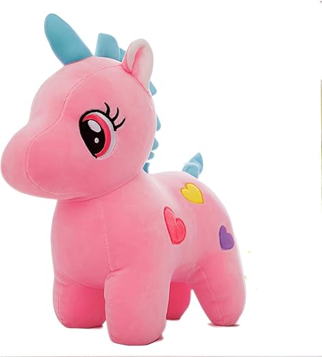 Babique Unicorn Teddy Bear Plush Soft Toy Cute Kids Birthday Animal Baby Boys/Girls (25 cm, Pink)