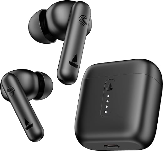 boAt Airdopes 141 Bluetooth Truly Wireless in Ear Ear Buds w/ 45H Playtime,Low Latency Mode for Gaming, ENx Tech, IWP, IPX4 Water Resistance, Smooth Touch Controls(Bold Black)