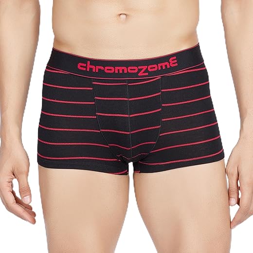 Chromozome Men's Cotton Stretch Yearly Replanish Regular Striped Trunks
