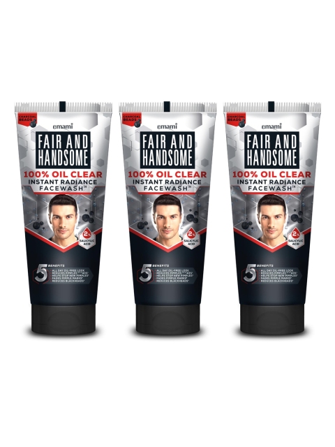 FAIR AND HANDSOME Instant Radiance Oil Clear Face Wash Trio - 150 g each