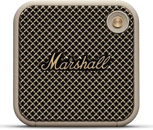 Marshall Willen Portable Bluetooth Speaker with 15+ Hours of Portable Playtime, Dust & Waterproof (IP67) - Cream.