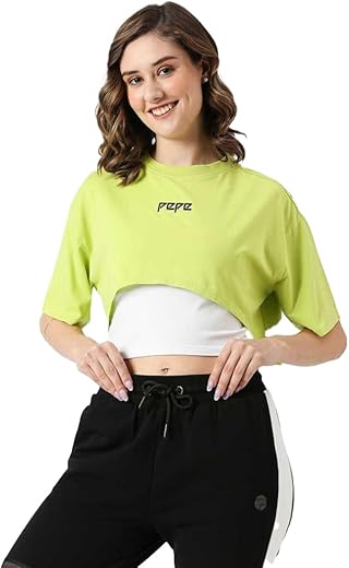 Pepe Jeans Solid Round Neck Women's Cotton Slim Fit T-Shirt