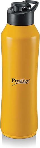 Prestige PSSB 02 SS Single Walled Stainless Steel Water Bottle 1L, Multicolor-Pack of 1(Assorted)