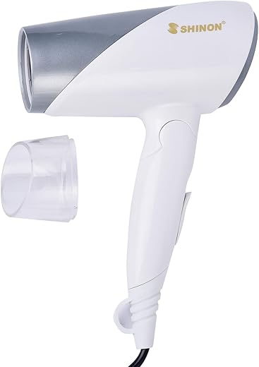 SHINON Sh-8122 Professional Hair Dryer 1800 Watts 3 Heat Settings (Hot/Cool/Warm) Overheating Protection, Lightweight And Foldable Hair Dryer, Air Intake Filter, With Styling Concentrator,Multicolour