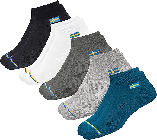 SWAGR Ankle Socks for Men & Women, Multicolor, Pack of 5, Free Size