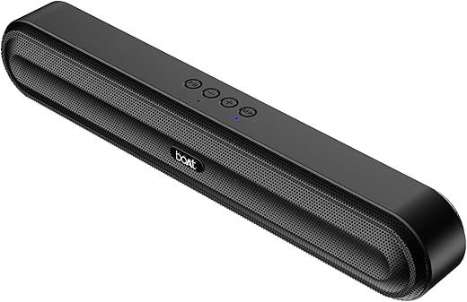 boAt Aavante Bar 490 10W Signature Sound, Dual Full-Range Drivers,7 HRS Battery, Built-in Mic,2.0 CH, TWS Feature,Multi Connect, Bluetooth Sound Bar, Soundbar Speaker (Classic Black)