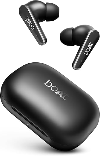 boAt Airdopes 280 ANC, ANC(~32dB), Ambient Mode, 60Hrs Battery, 13mm Drivers, 4MicsENx, Fast Charge, IPX5, v5.3 Bluetooth Earbuds, TWS Ear Buds Wireless Earphones with mic (Active Black)