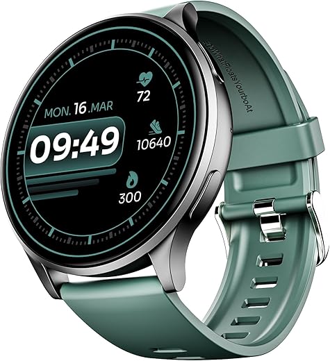 boAt Lunar Orb w/ 1.45" (3.6 cm) AMOLED Display, BT Calling, DIY Watch Face Studio, Coins, Crest App Health Ecosystem, Live Cricket & Football Scores, IP67, Smart Watch for Men & Women(Pastel Green)