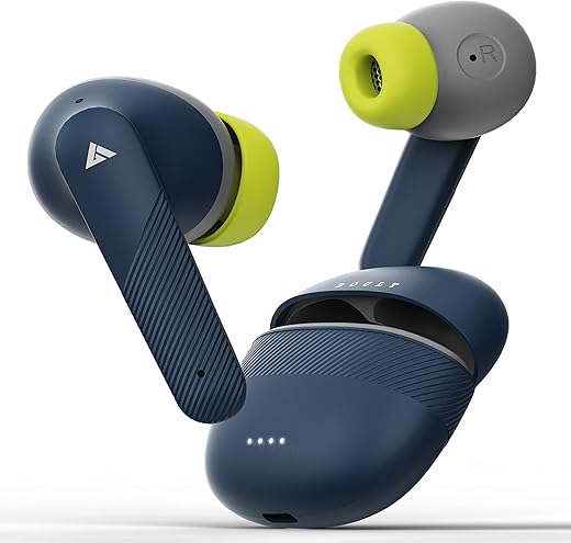 Boult Audio Z25 True Wireless in Ear Earbuds with 32H Playtime, 45ms Low Latency, Type-C Fast Charging (10=150Mins), Made in India, Zen ENC Mic, 13mm Bass Drivers, Bluetooth 5.3 Ear Buds (Blue Moss)