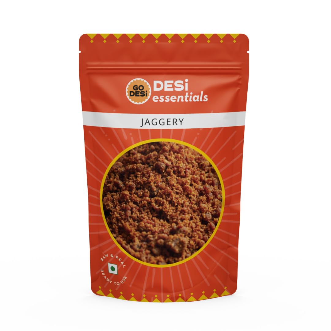 GO DESi Jaggery Powder 1 Kg, Gur, Gud, Pure and Natural, 2 x 500 g