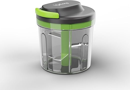 Lifelong 1000ml Pull Chopper | Manual Vegetable, Onion, and Garlic Cutter with Convenient Pull Cord, Efficient Kitchen Chopper for Effortless Food Preparation and Ideally Chopped Ingredients