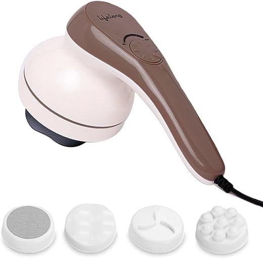 Lifelong Full Body Massager Machine for Pain Relief | Body & Back Pain Relief Product | Handheld Electric Manipol Mini Massager | 5-Speed Settings | Best Gift for Women & Men (LLM270, Brown)