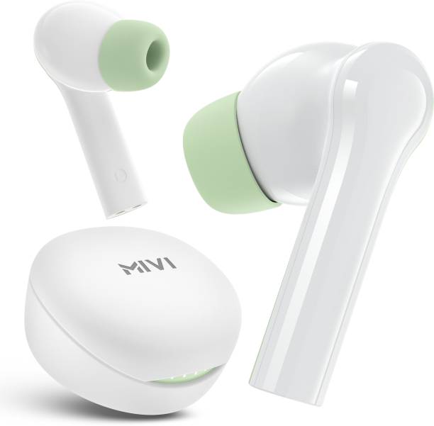 Mivi DuoPods D4 TWS,Rich Bass,50H Playtime,AI ENC,Low Latency,13mm,5.3 BT Bluetooth  (White, True Wireless)