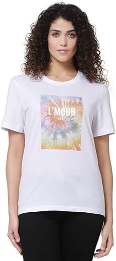 Mode By Red Tape Women White Round Neck T-Shirt_MAT0715-M