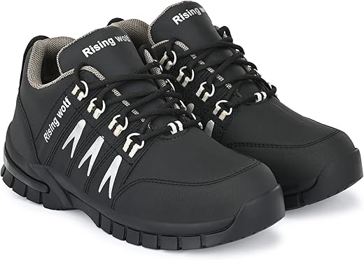 Rising Wolf Men's Synthetic Leather Casual Light Weight Trekking & Hiking Shoes for Men