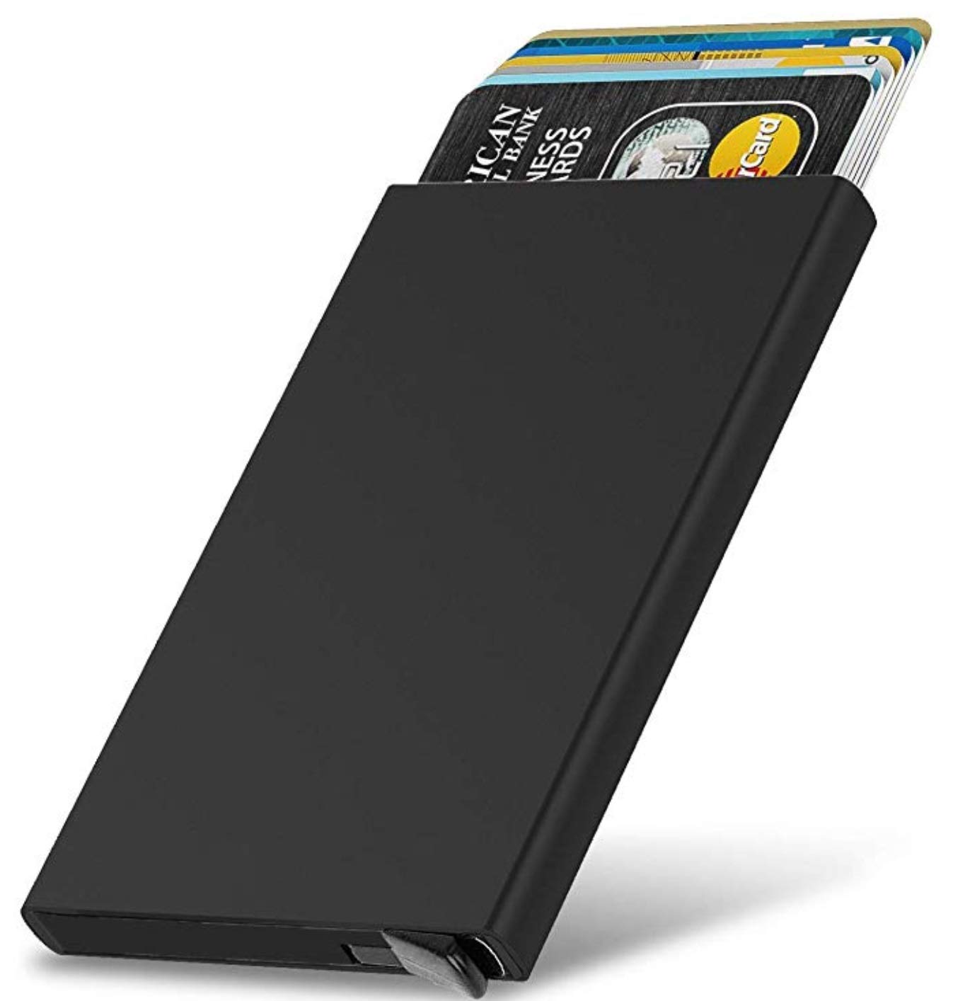 VOGARD Men's Aluminium Metal RFID Protected Smart Pop Up Wallet | 8 Card Slots (06 Black)…