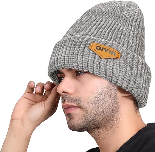 AIVIN Snug Unisex Ribbed Winter Cap, Winter Cap for Men & Women, Beanie Cap, Woolen Cap, Skull Cap, Roll-Up Edge Winter wear