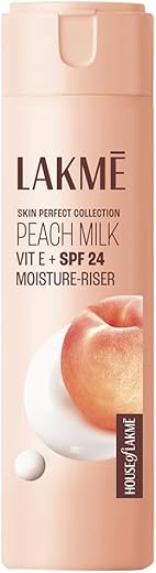 LAKMÉ Peach Milk Ceramide Lotion Moisturizer with SPF 24 & Hyaluronic for Intense Moisturizing & Skin Protection from UVA/B Rays|With Skin Conditioner| For Dry Skin, Normal Skin & Sensitive Skin 120ml