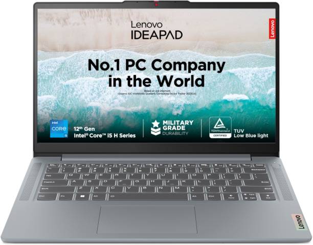 Lenovo IdeaPad Slim 3 Intel Core i5 12th Gen 12450H - (8 GB/512 GB SSD/Windows 11 Home) 14IAH8 Thin and Light Laptop  (14 Inch, Arctic Grey, 1.37 Kg, With MS Office)