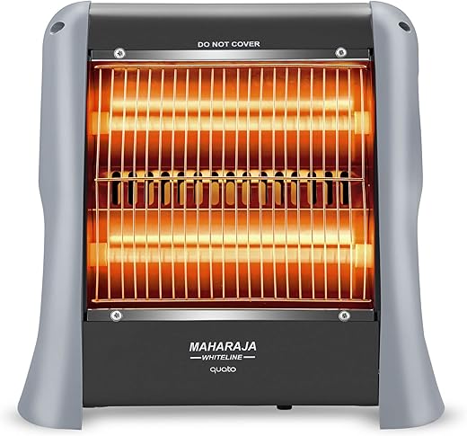 Maharaja Whiteline Quato Neo 800 Watts Quartz Heater | 2 Heat Setting | Easy to Carry | Shock Proof Body (Grey)