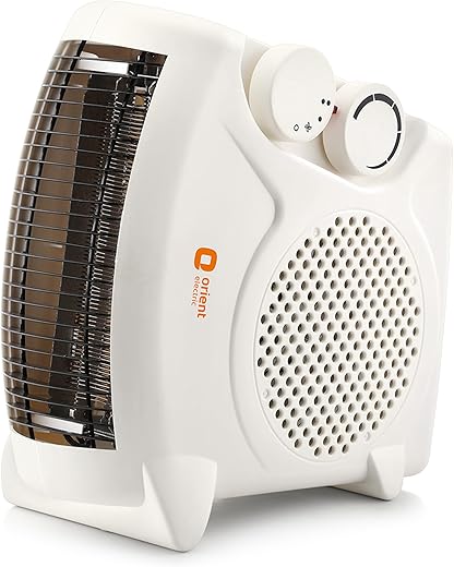 Orient Electric Areva Portable Room Heater | 2000W | Two Heating Modes | Advanced Overheat Protection | Horizontal & Vertical Mount | 1-year replacement warranty by Orient | White