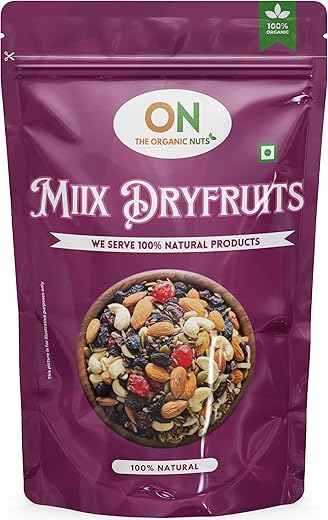 The Organic Nuts 100% Natural Premium Mix Dry Fruits with Almonds | Cashew | Kishmish | Apricot | Black Raisins | Dried Kiwi | Nuts and Dry Fruits (1000gm)