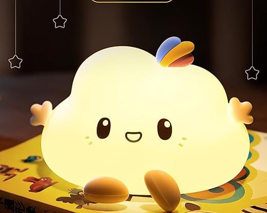 NYRWANA Night Lamp for Bedroom, Night Lamp for Kids, Cute Lamp, Light Lamp, Silicone Lamp, Lamp for Kids, Birthday Gifts, Valentine Gift for Girlfriend, Rechargeable, Cloud Lamp (Multicolor), LED