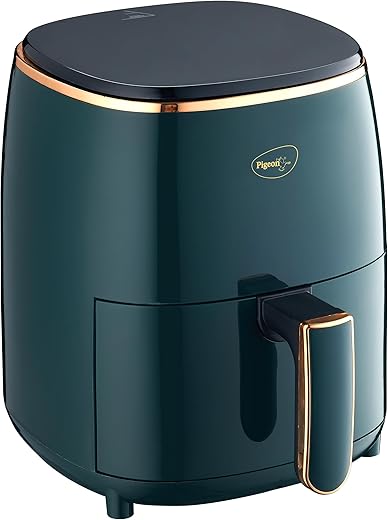 Pigeon Healthifry Digital Air Fryer, 360° High Speed Air Circulation Technology 1200 W with Non-Stick 4.2 L Basket - Green