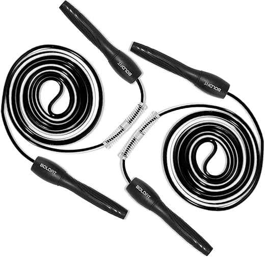 Boldfit Plastic Skipping Rope For Men And Women Jumping Rope With Adjustable Height Speed Skipping Rope For Kids, Women, Girls Rassi Jumping Men For Exercise, Gym, Sports Fitness - Black - Pack Of 2