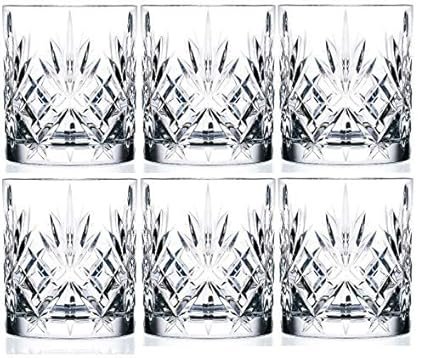 King International Crystal Glass Straight Leaf Design Set of 6 Juice Glasses| 225 ml