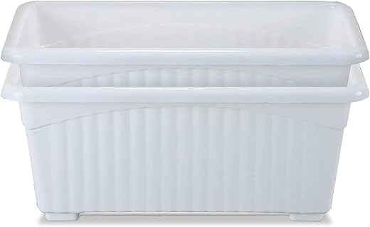 Kraft Seeds by 10CLUB Plastic Window Planters - 2 Pcs (13 Inch, White) | Planting Pots for Home Plants | Planters for Home Gardening | Pots for Lawns and Gardens | Flower Pots for Home Balcony